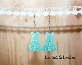 Feathered origami dress earrings