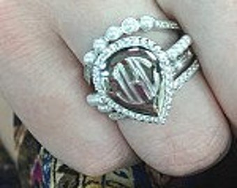 Monogrammed Stackable Ring, Personalized Ring, Engraved Stackable Ring