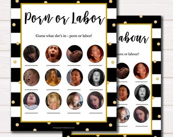 Porn or Labour Game, Kate Labor or Porn Baby Shower Game, Kate Porn or Labor, Labour or Lovin Baby Shower Game, Funny Baby Shower Games KS07