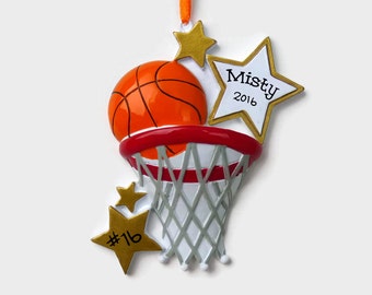 Basketball Personalized Ornament - Hand Personalized Christmas Ornament