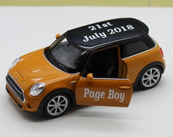 Wedding Day Personalised Name Page Boy Usher Best Man Ring Bearer Name Gift Boys Toy BMW Mini Cooper Wedding Car Model Boxed Present