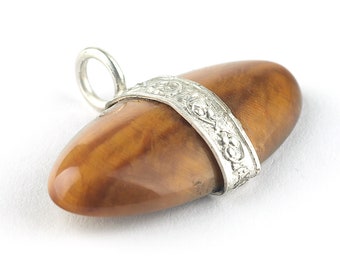 Tiger eye pendant, Brown pendant, Oval Gemstone pendant, Silver pendant, Tiger eye jewelry, Tiger's eye pendant, Taurus stone, Leo stone