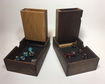 Handmade hardwood dice rolling tower