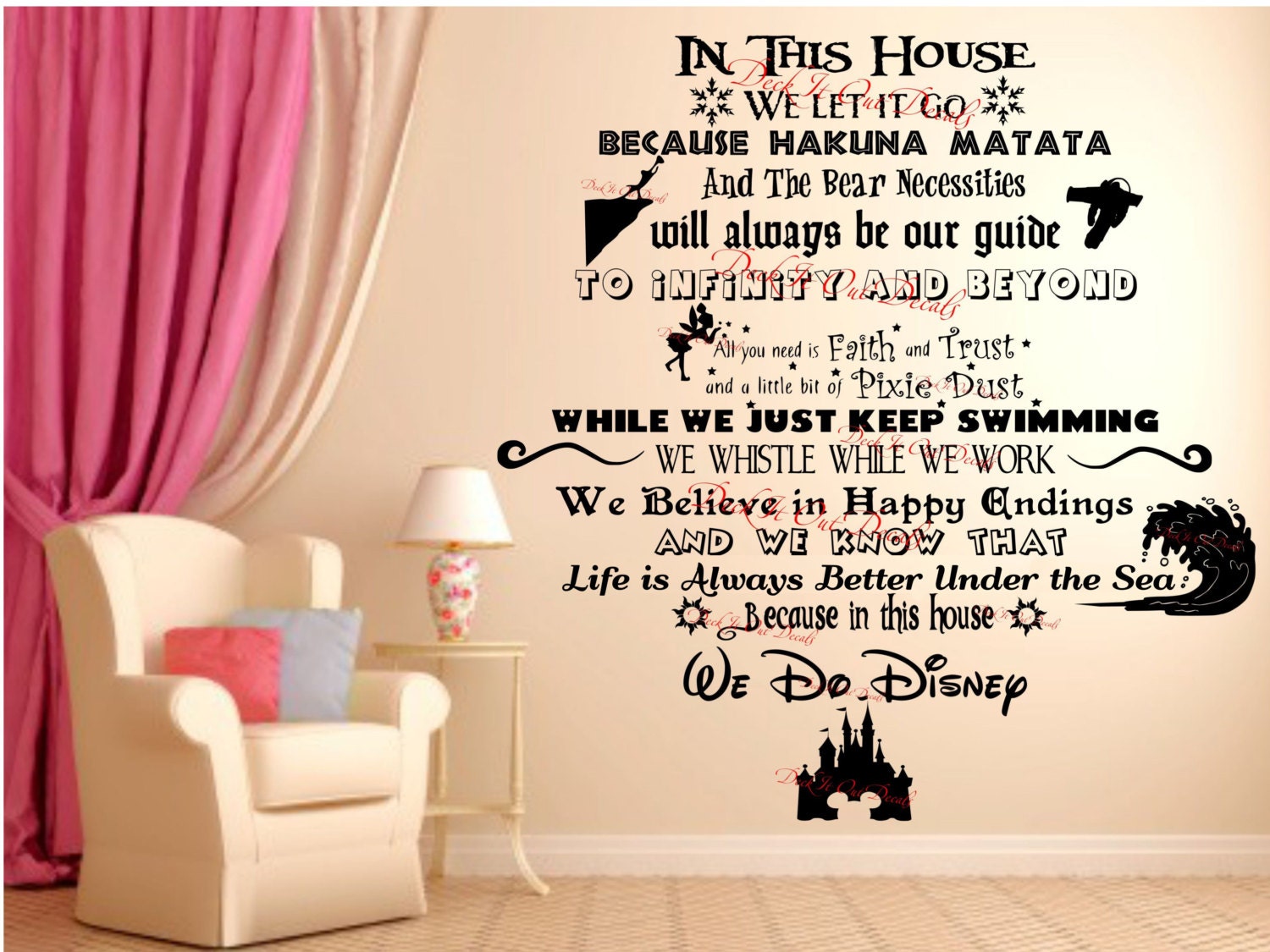 In This House.... We Do Disney Vinyl wall decal.EDE00018