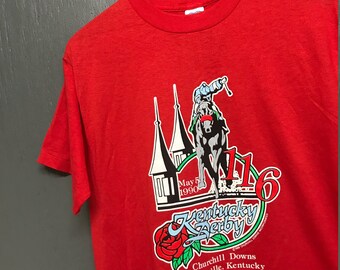 M nos vintage 1990 Churchill Downs Kentucky Derby horse race t shirt