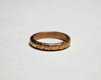 Victorian Estate 10K Yellow Gold Poesy Flower Baby Ring - Posey Flower Eternity Band - Vintage Estate Gold Baby Ring - 10K Gold Posy Ring