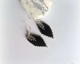 Black Russian leaf earrings
