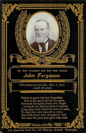 A Victorian memorial card