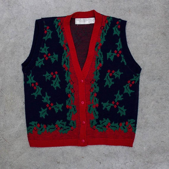 Mens holly sweater vest