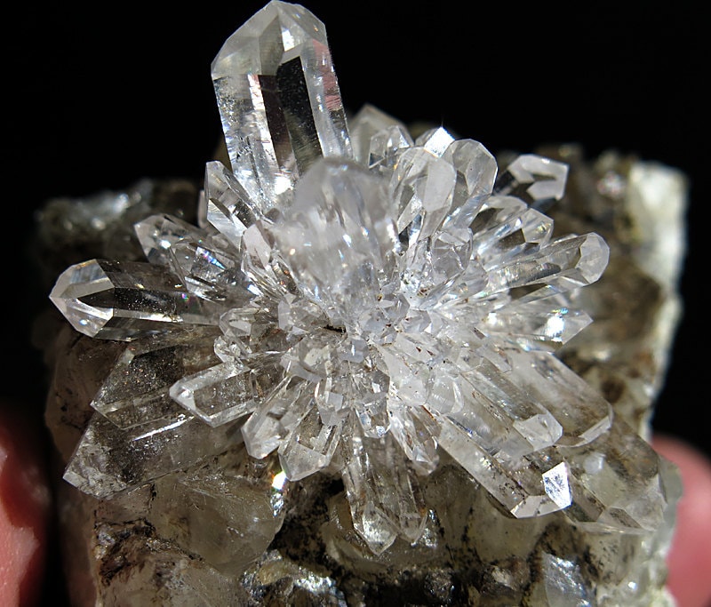 A truely amazing quartz flower on matrix. Goboboseb, Namabia. https://www.etsy.com/listing/480453847/high-end-quartz-radial-crystal-flower-in?ref=shop_home_active_26