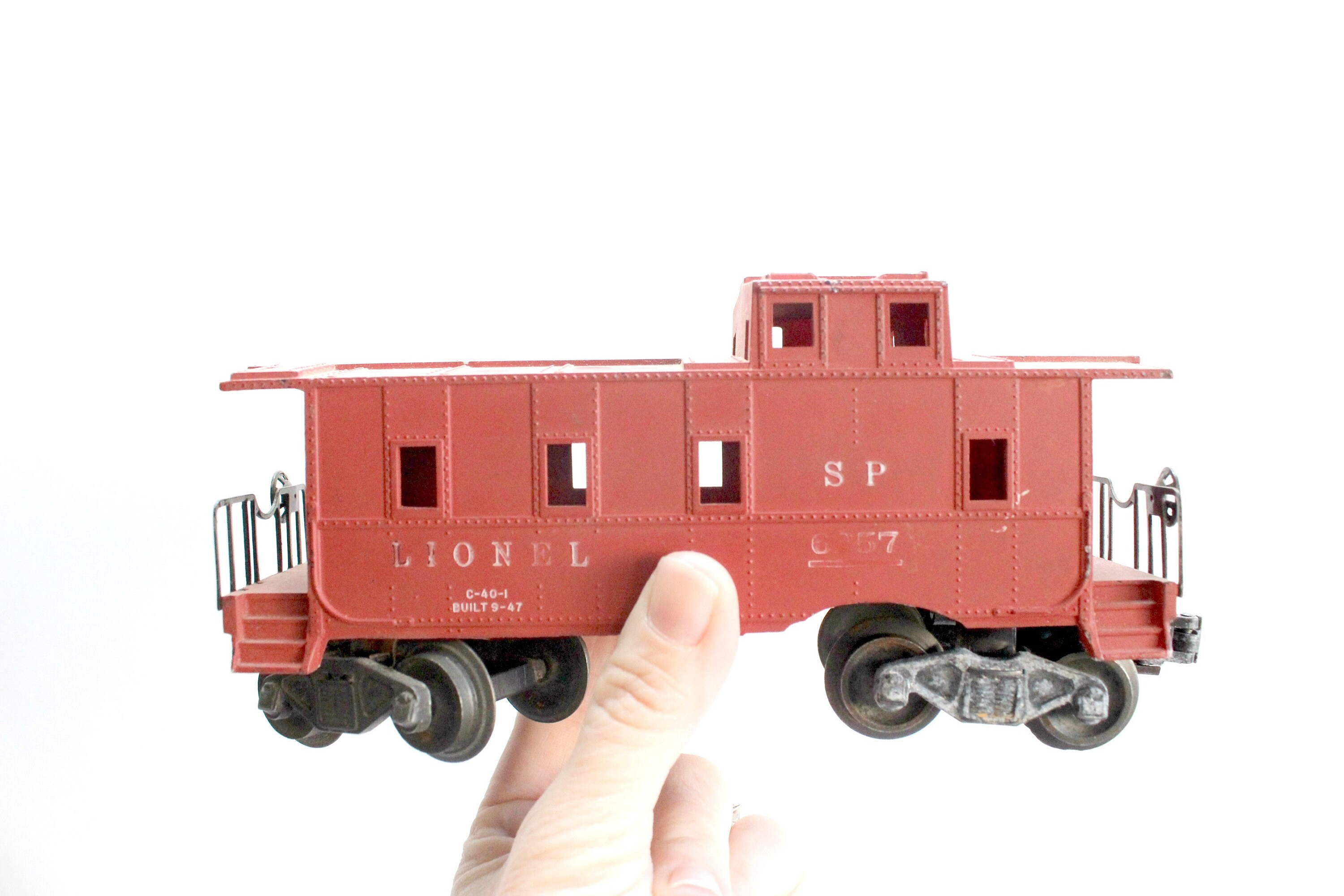 vintage red caboose via Mendez Manor