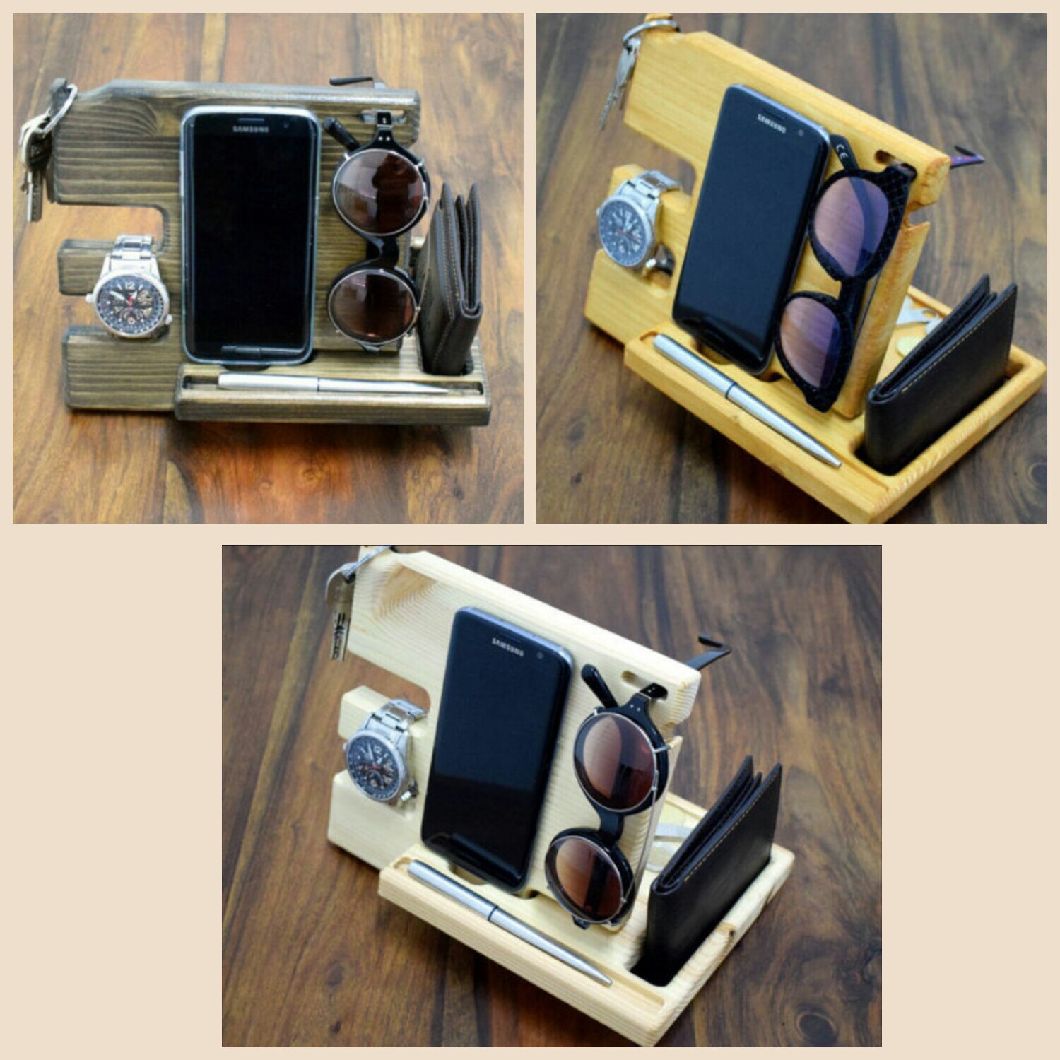 Wooden Docking Station Organizer