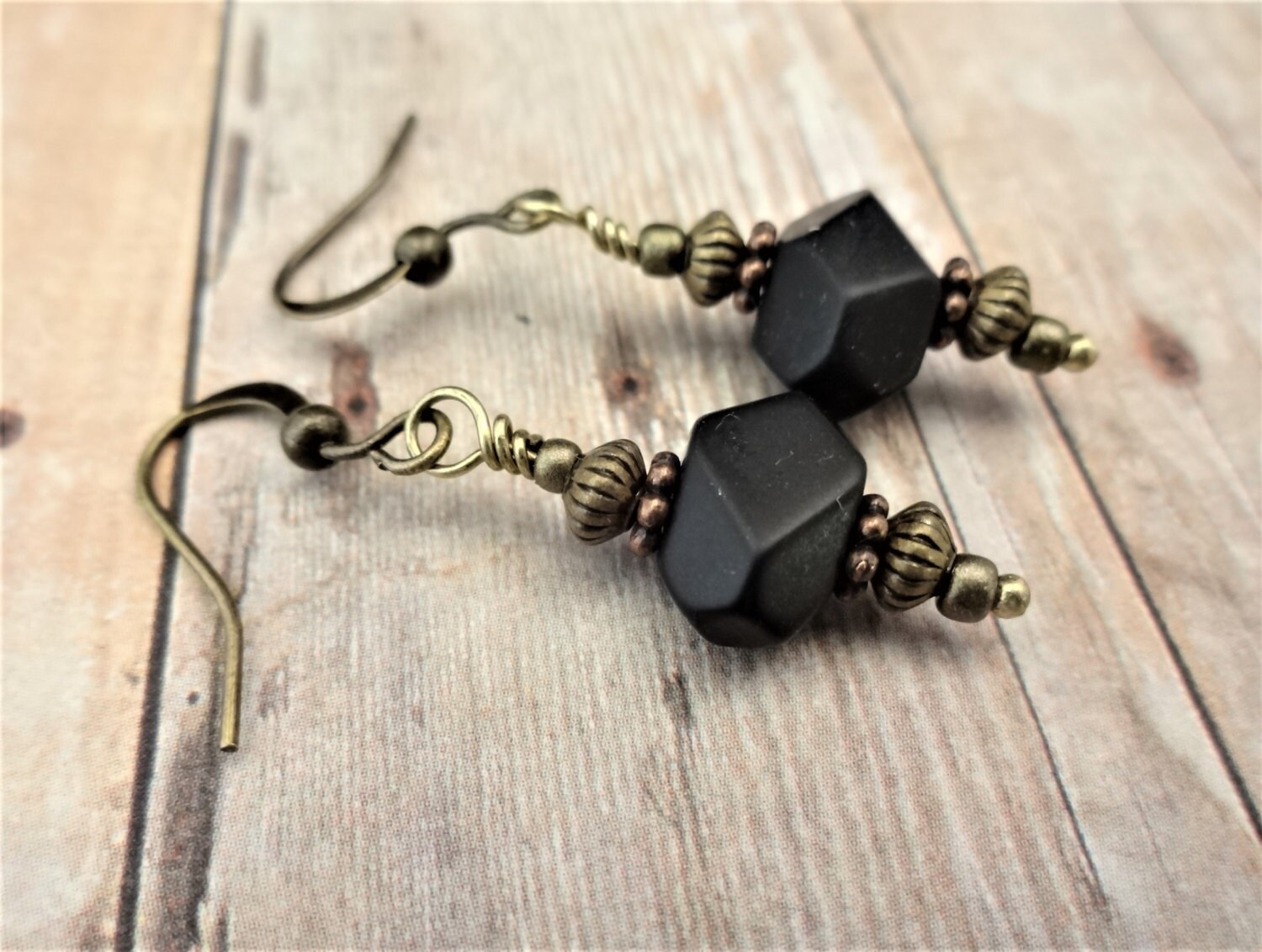 Black Onyx Nugget Earrings