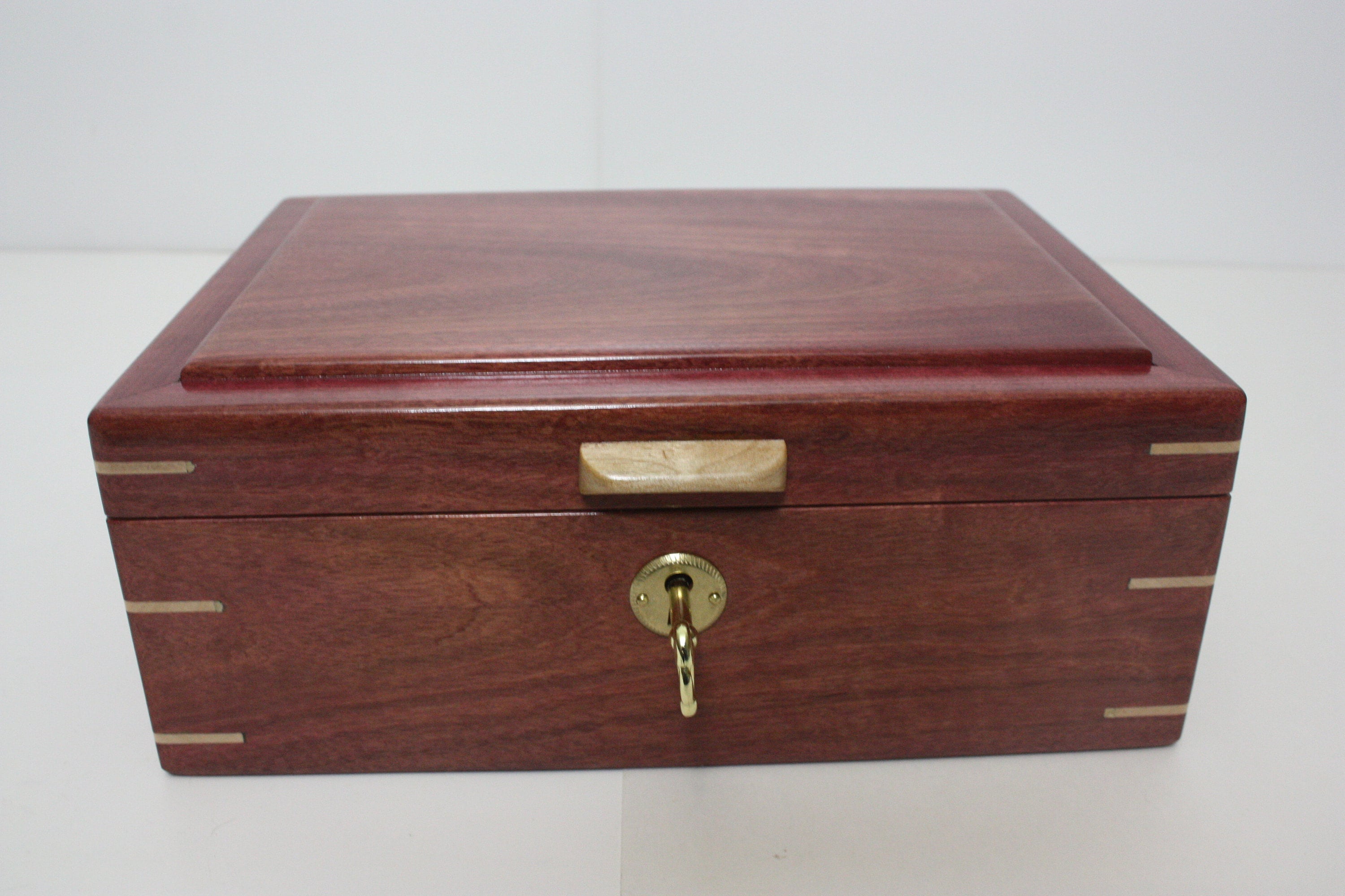 Handmade Locking Purple Heart Wood Box