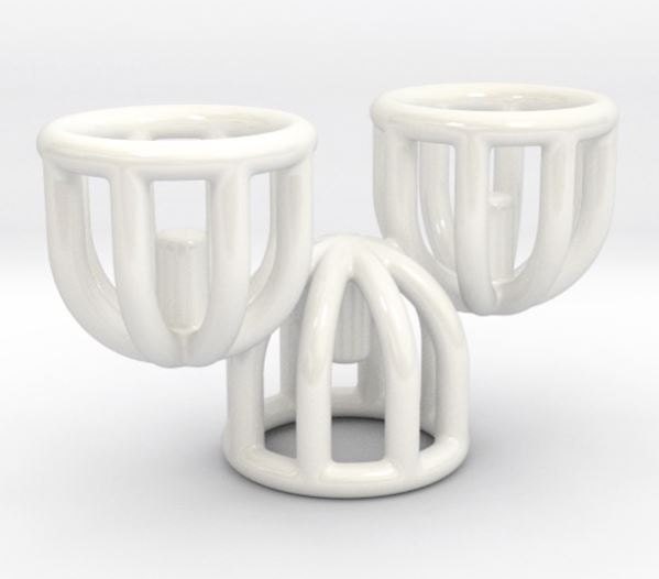 Cactus candle holder - 3D printed in porcelain