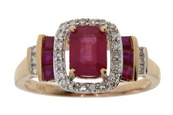 Natural 1.41ct Ruby Diamond Ring 14KT Rose Gold