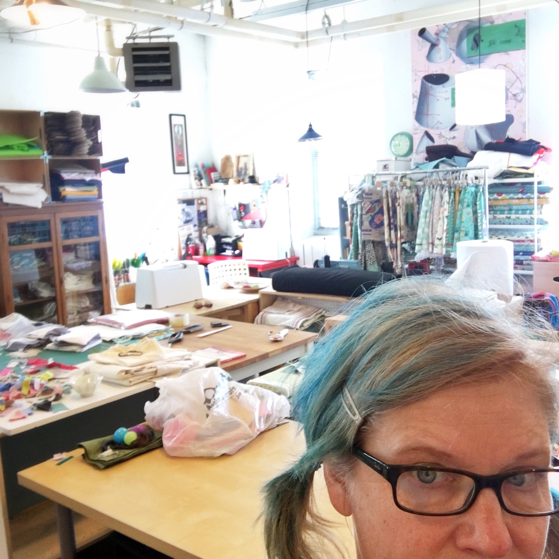 My sunny studio space this morning