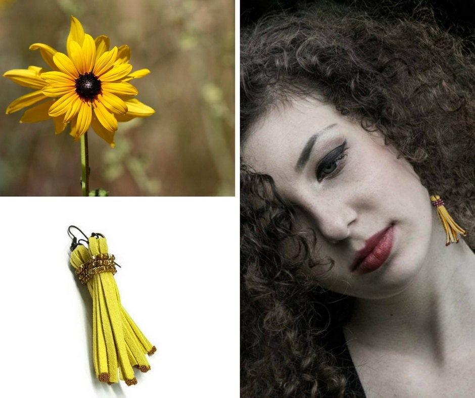 gunadesign yellow tassel earrings