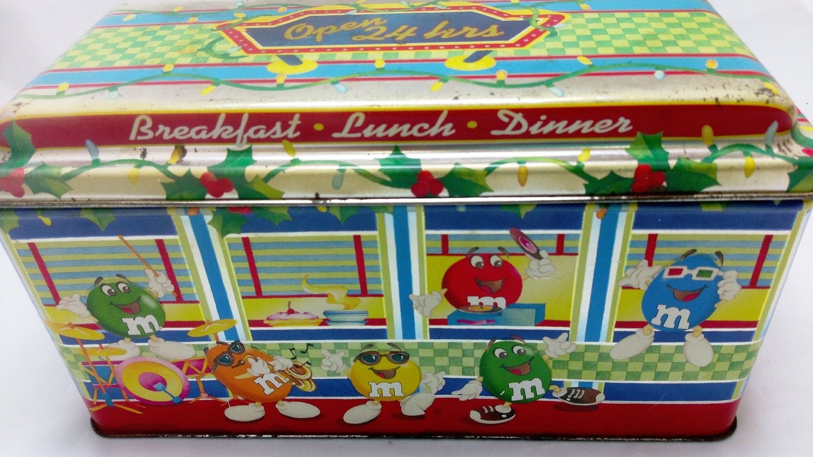 vintage M&M tin holds whats needed for a tea break
