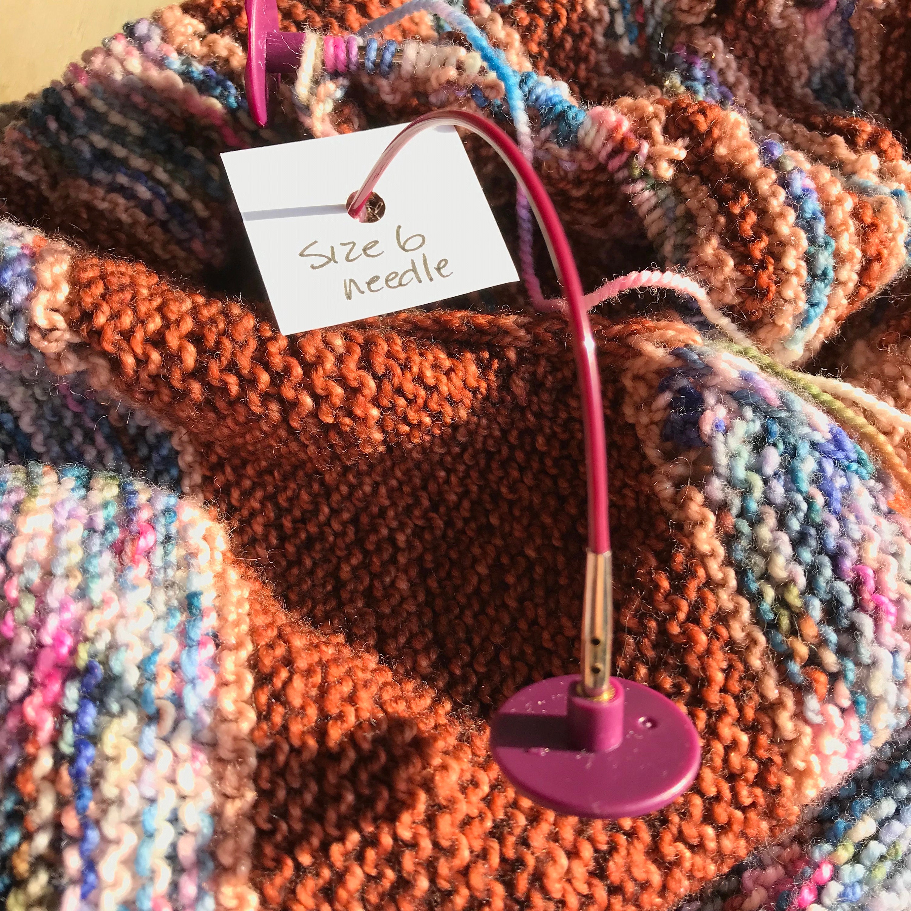 card stock note for needle size