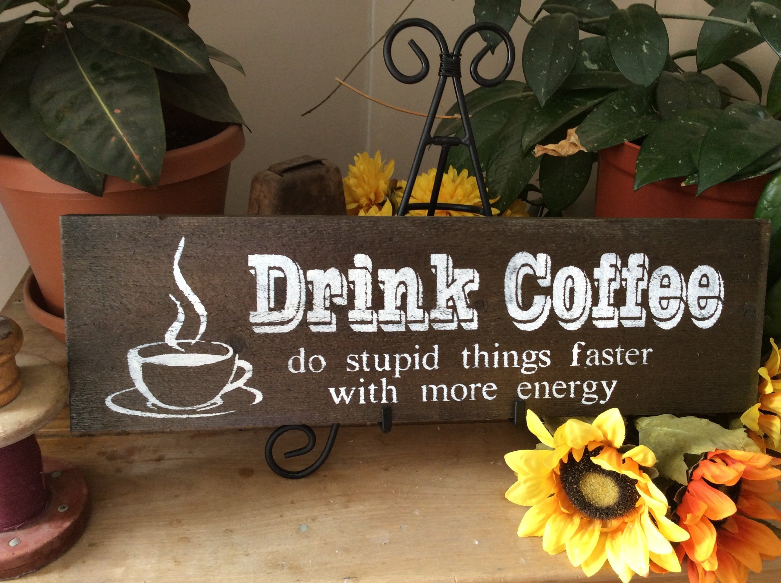 Barnwood coffe Sign, humorous