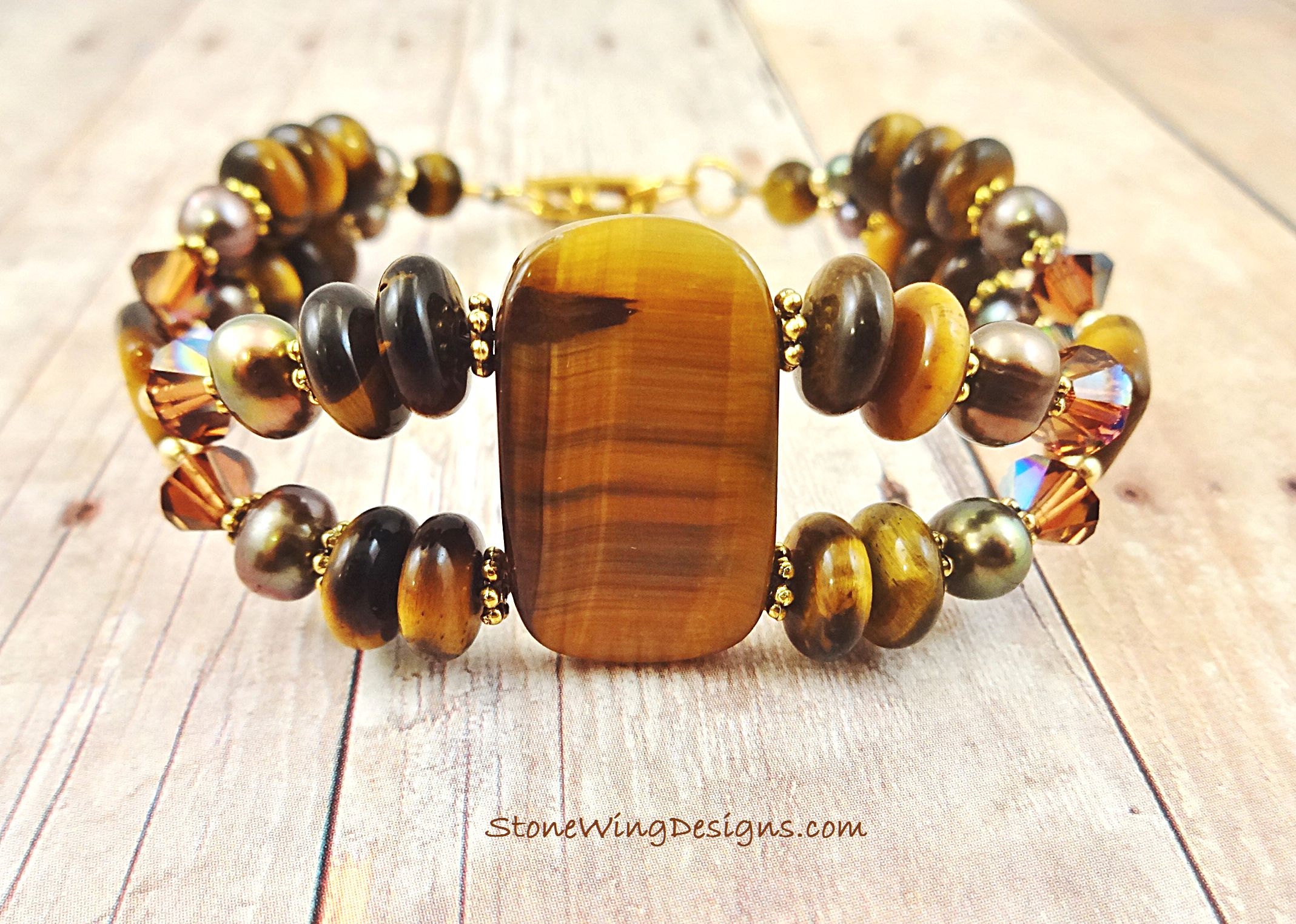 Unique One of a Kind Tigers Eye Bracelet