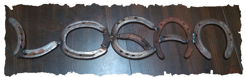 Logan Name made from Horse Shoes