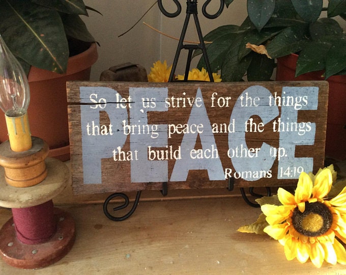 Peace Barnwood Bible Verse sign