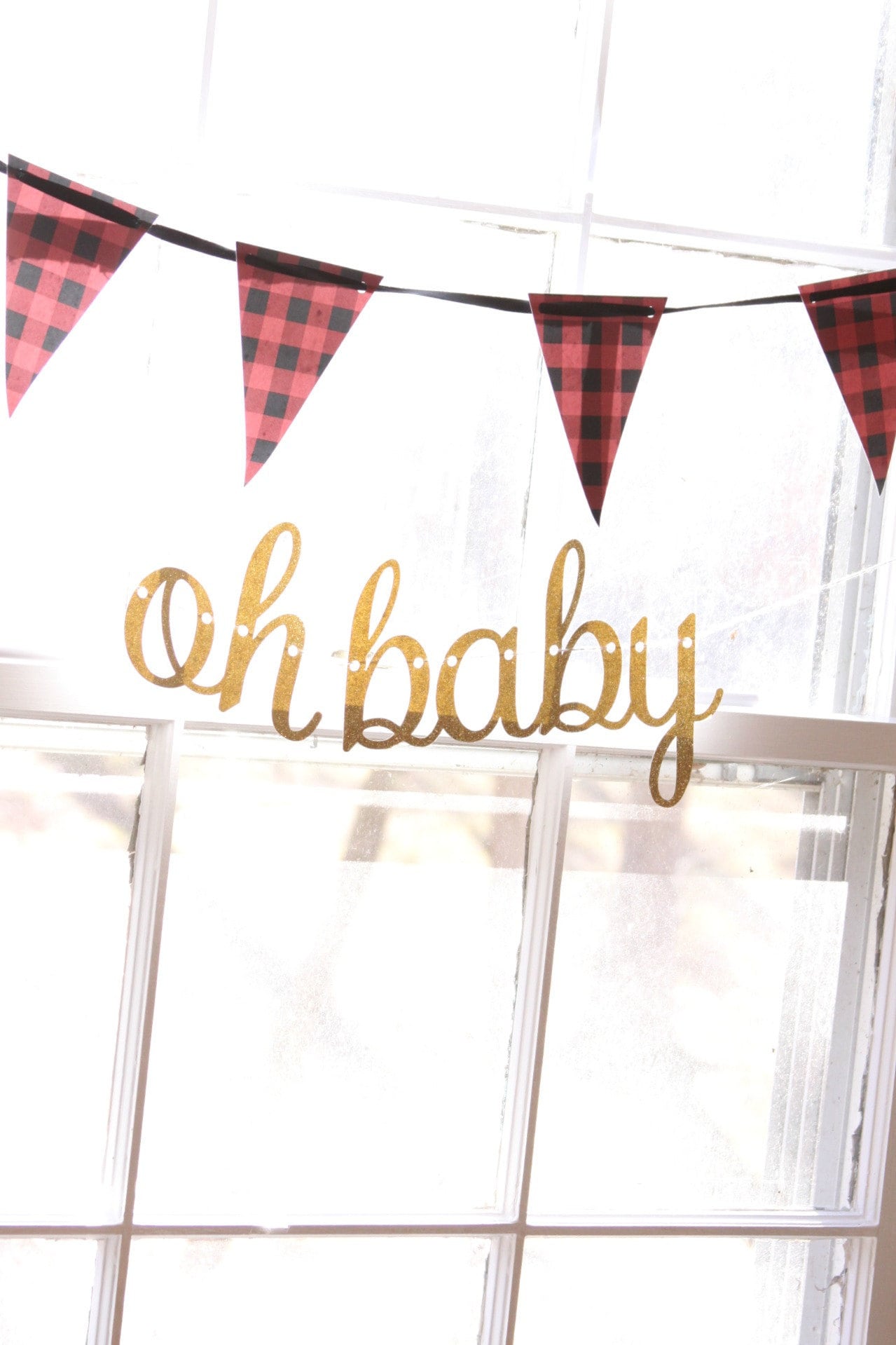 Oh Baby Lumberjack Baby Shower Banner