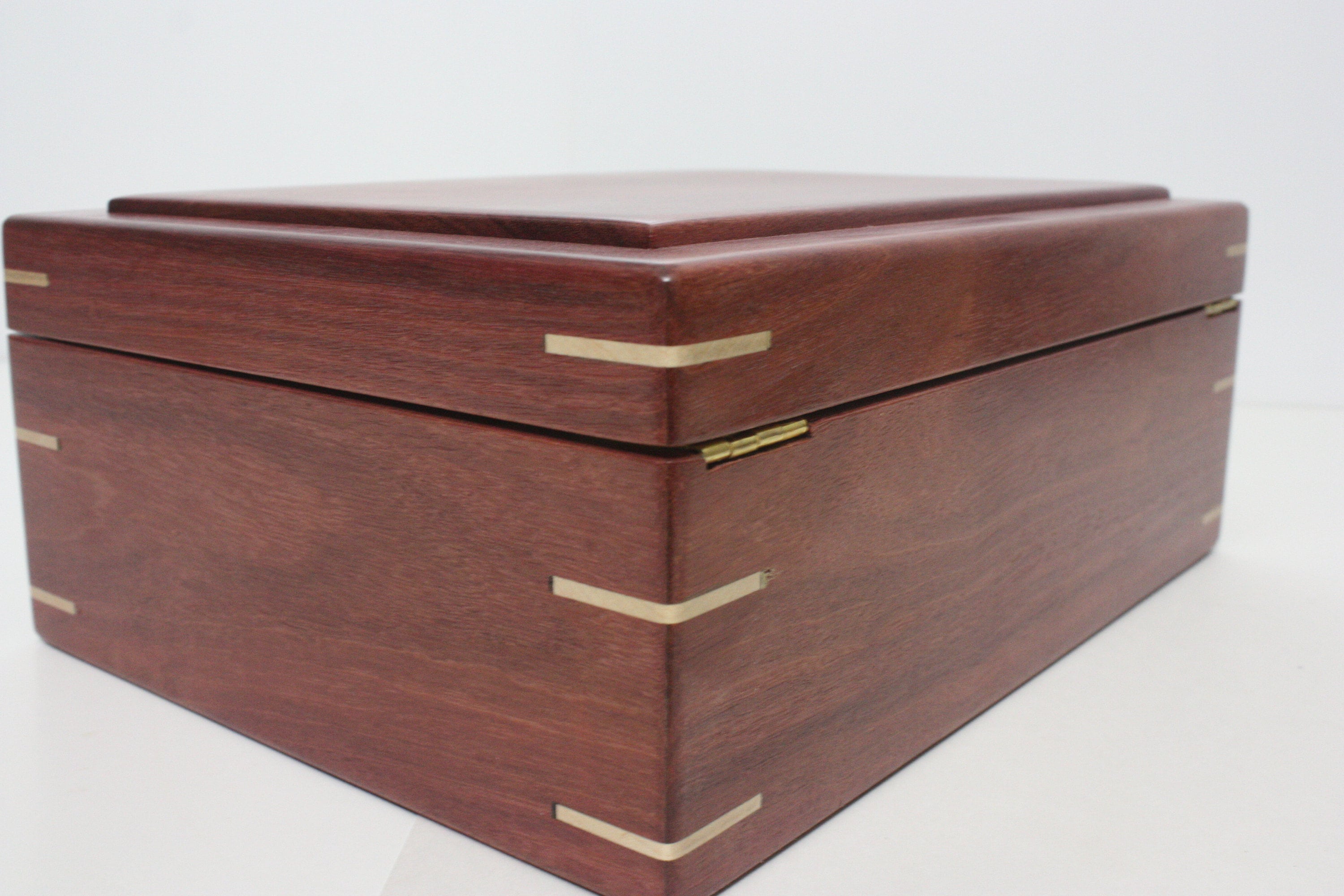Purple Heart Wood Box with Quadrant Hinges