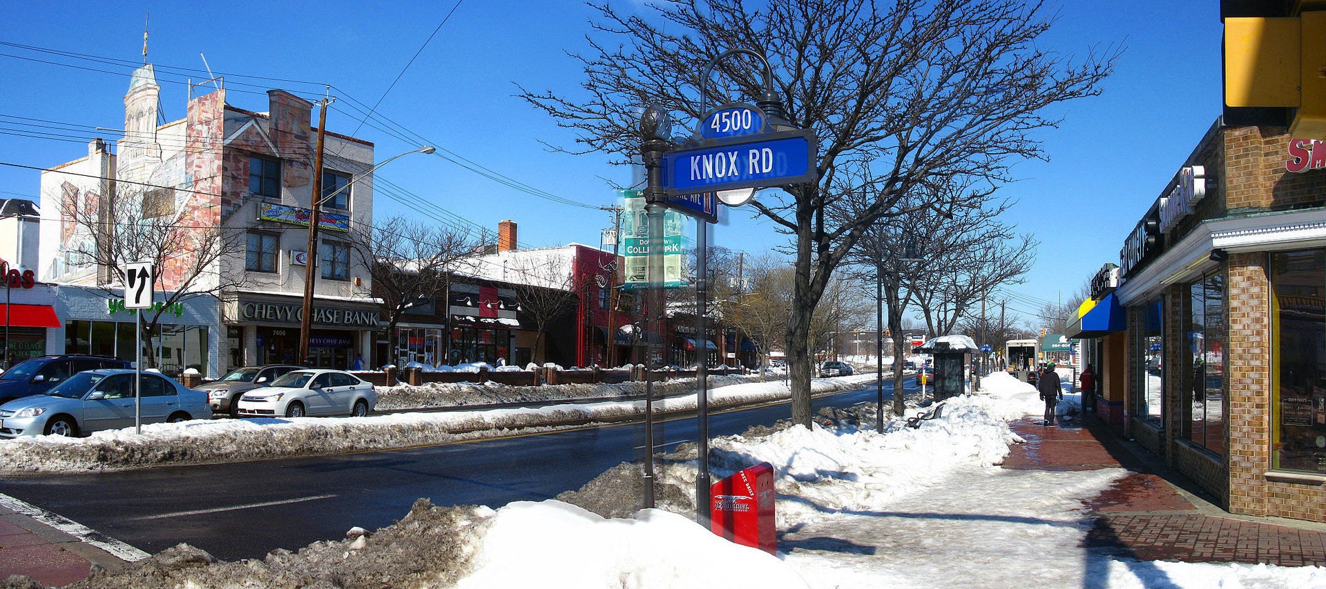Downtown College Park MD, Winter Snow