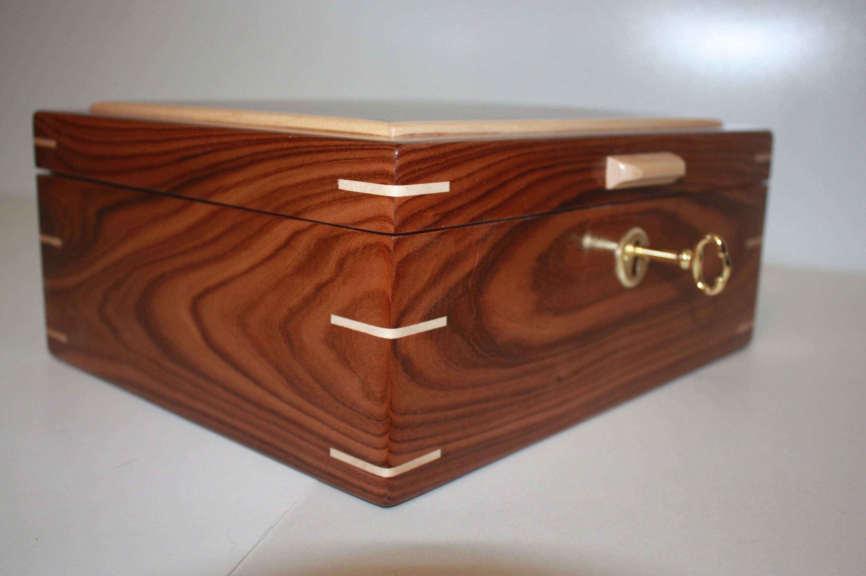 Handmade Rosewood Locking Box For Sale