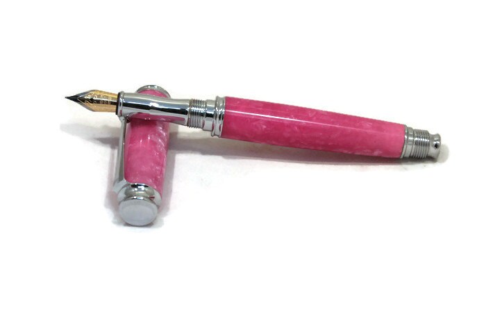 pink custom made fountain pen