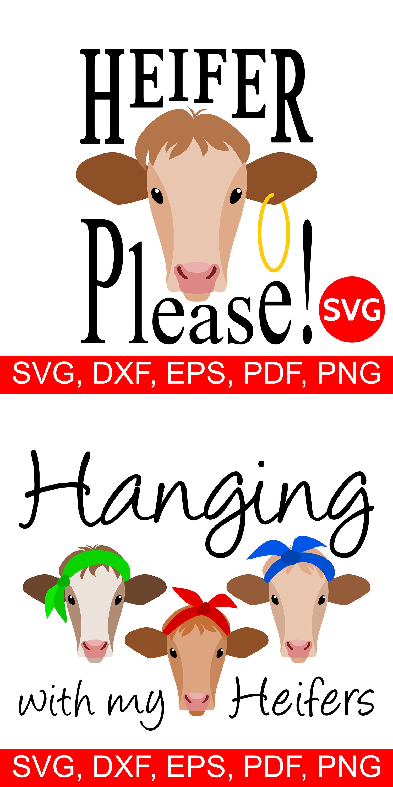 Download Heifers SVG Files and Heifer Cow Clipart Printables