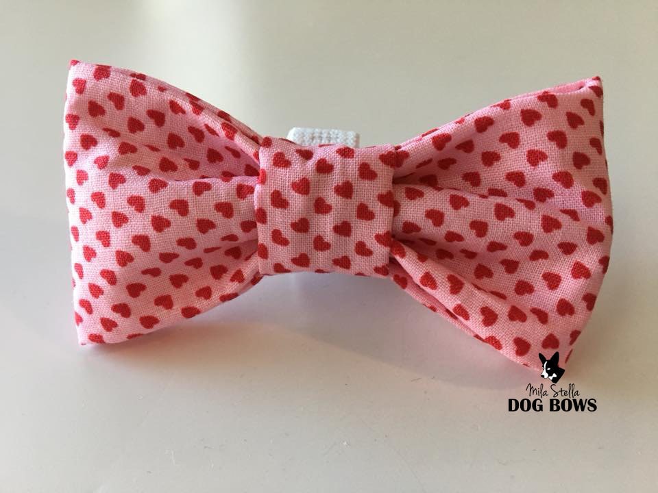 Valentines Day dog bow