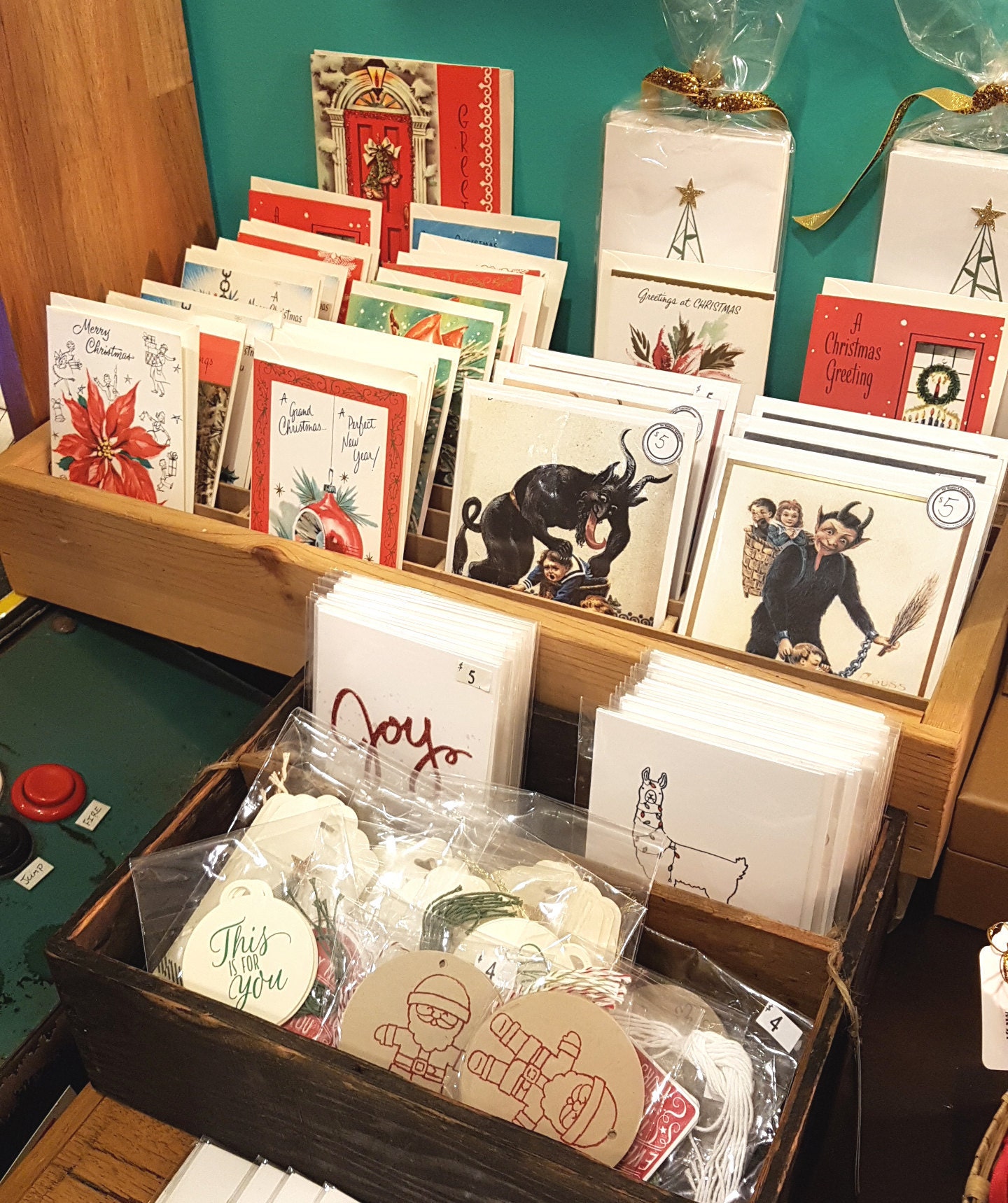 Vintage Christmas Cards $3, Krampus Cards $5