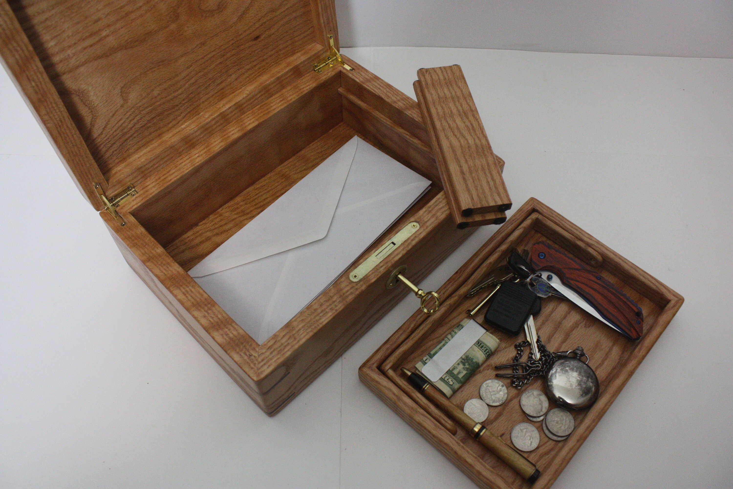 Oak Mans Valet Box