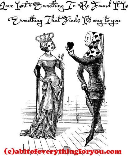 Queen of hearts with a Jester fool