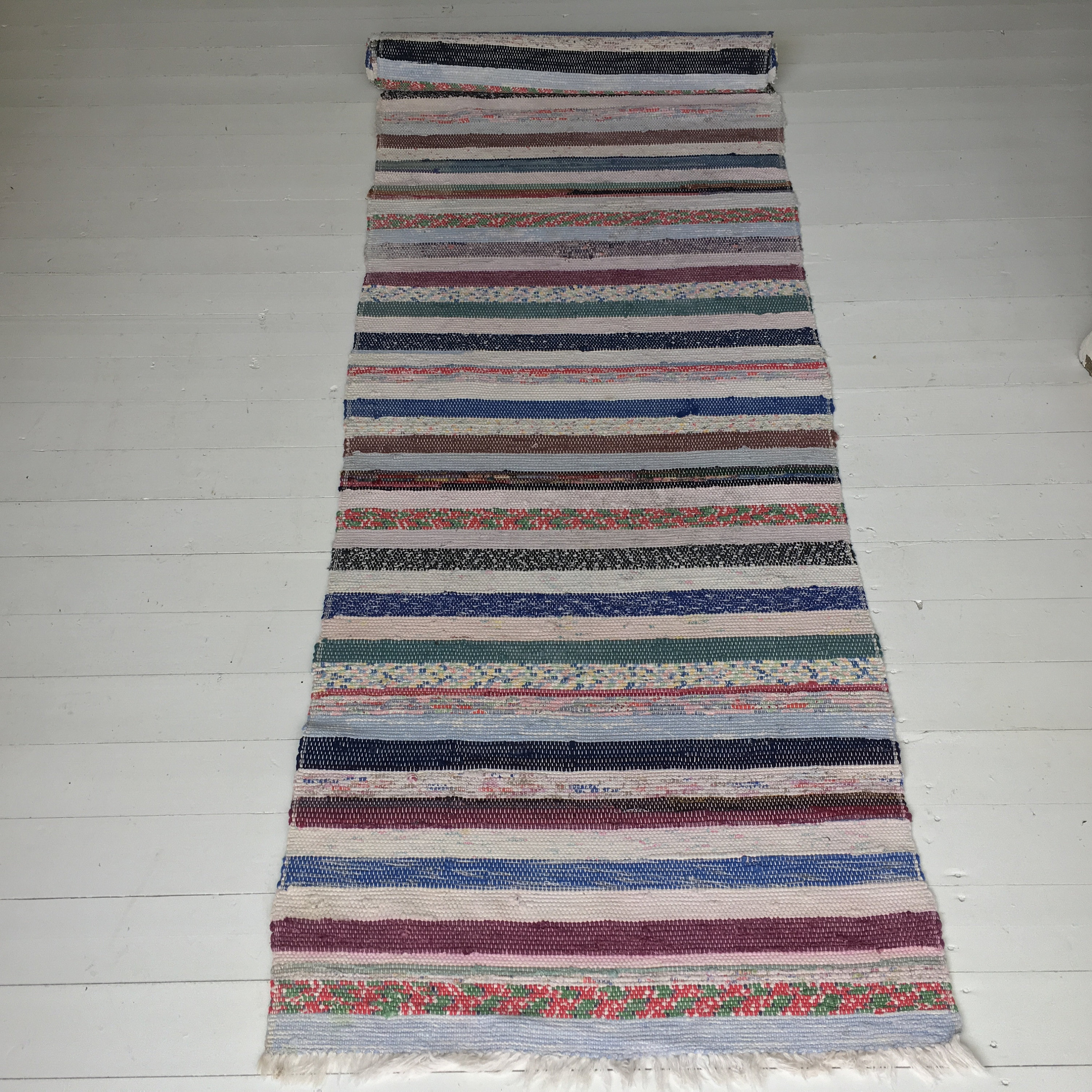Long vintage rag rugs