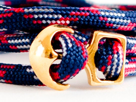 sailor bracelet of paracord and anchor, mens bracelet, cord bracelet