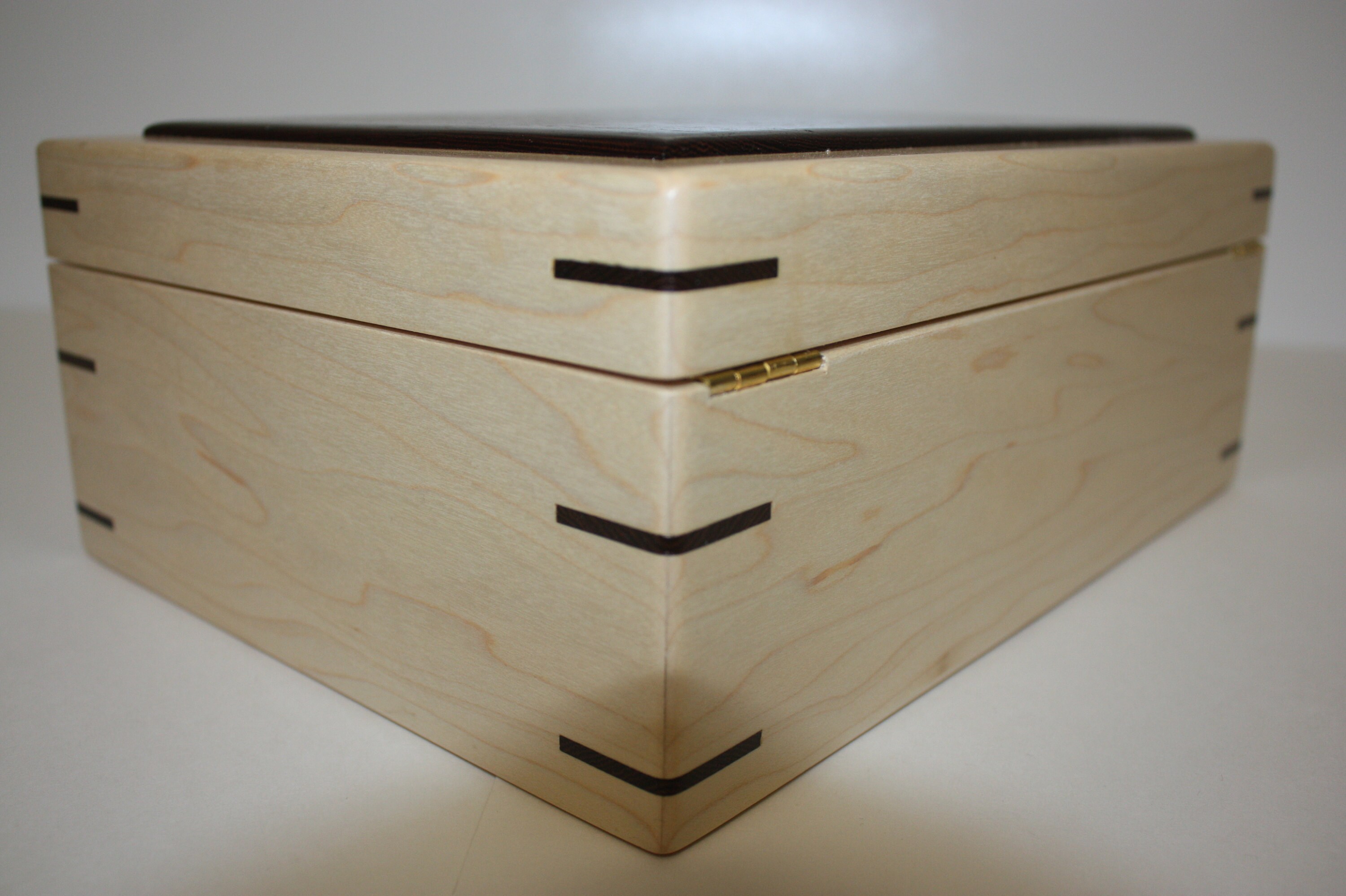 Handcrafted Hinged Wood Box for sale