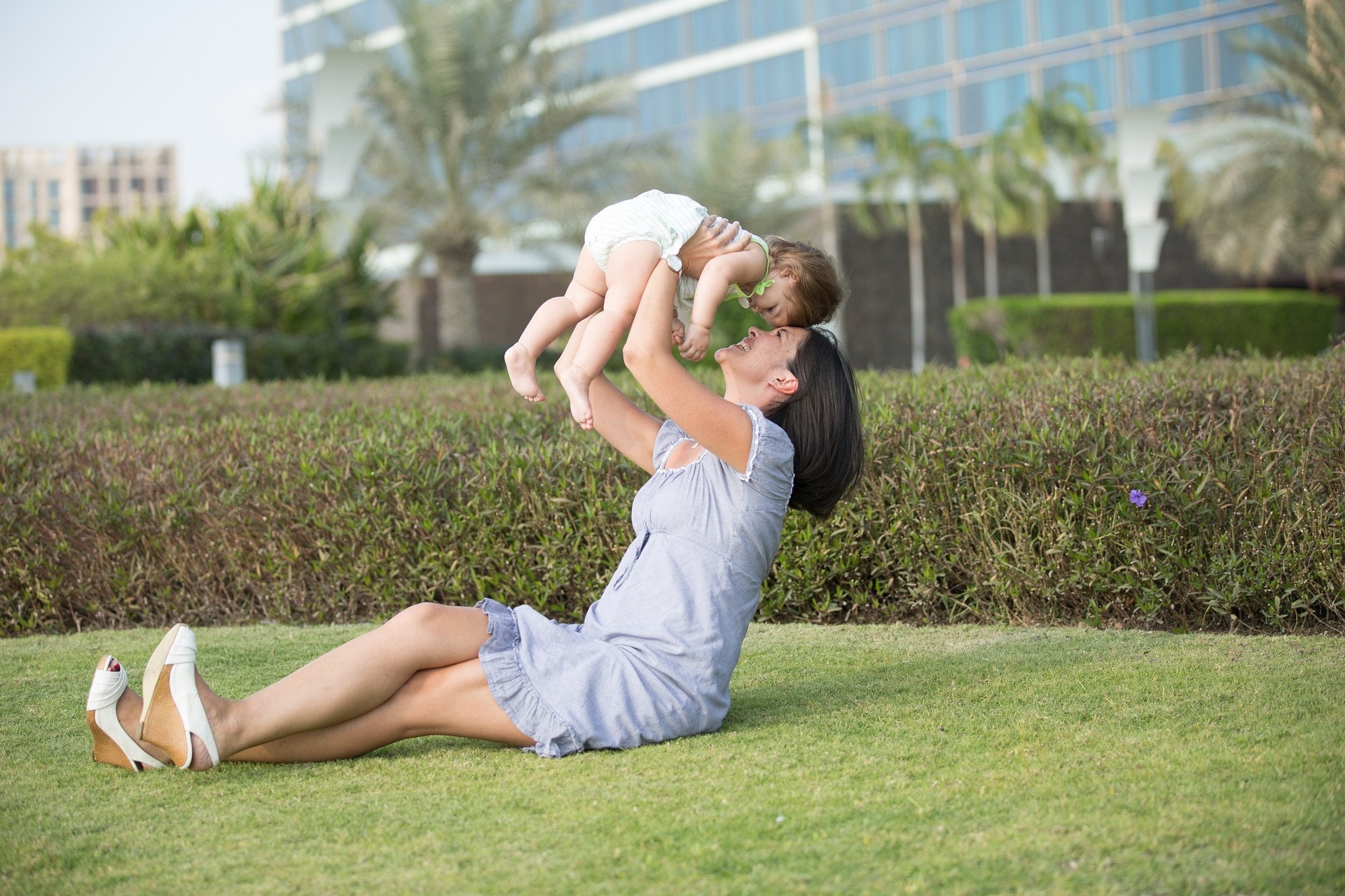 Outdoor play, mom, child