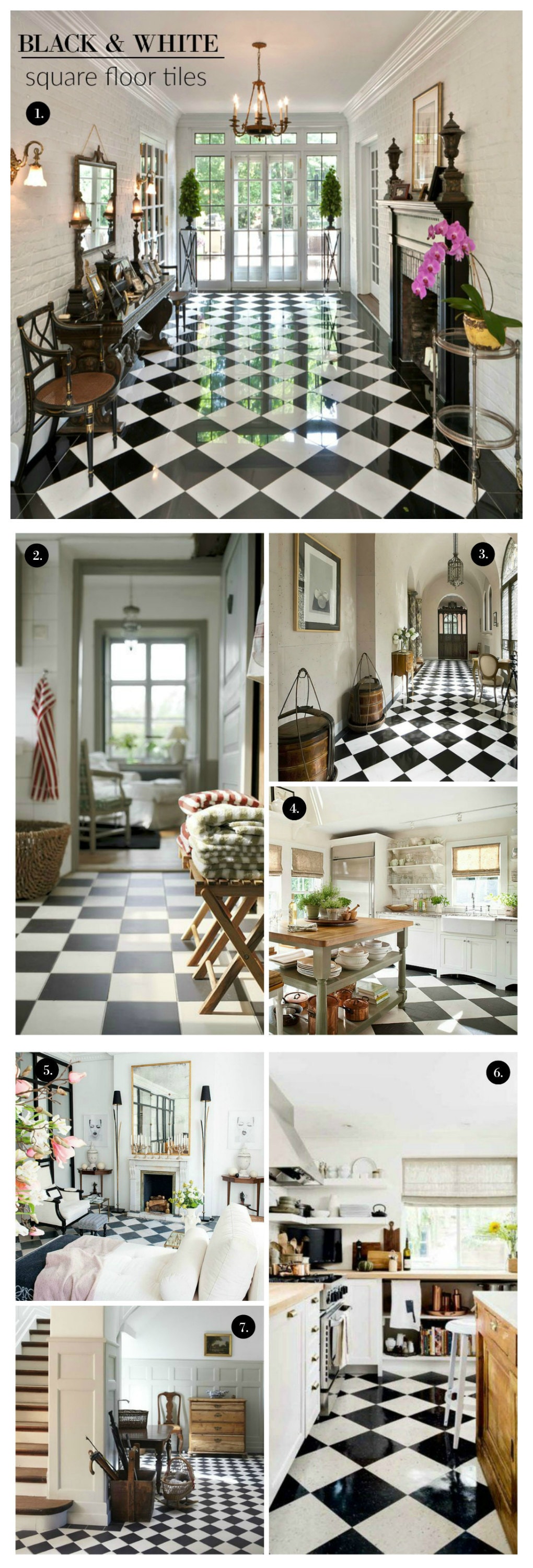 black and white floor tiles