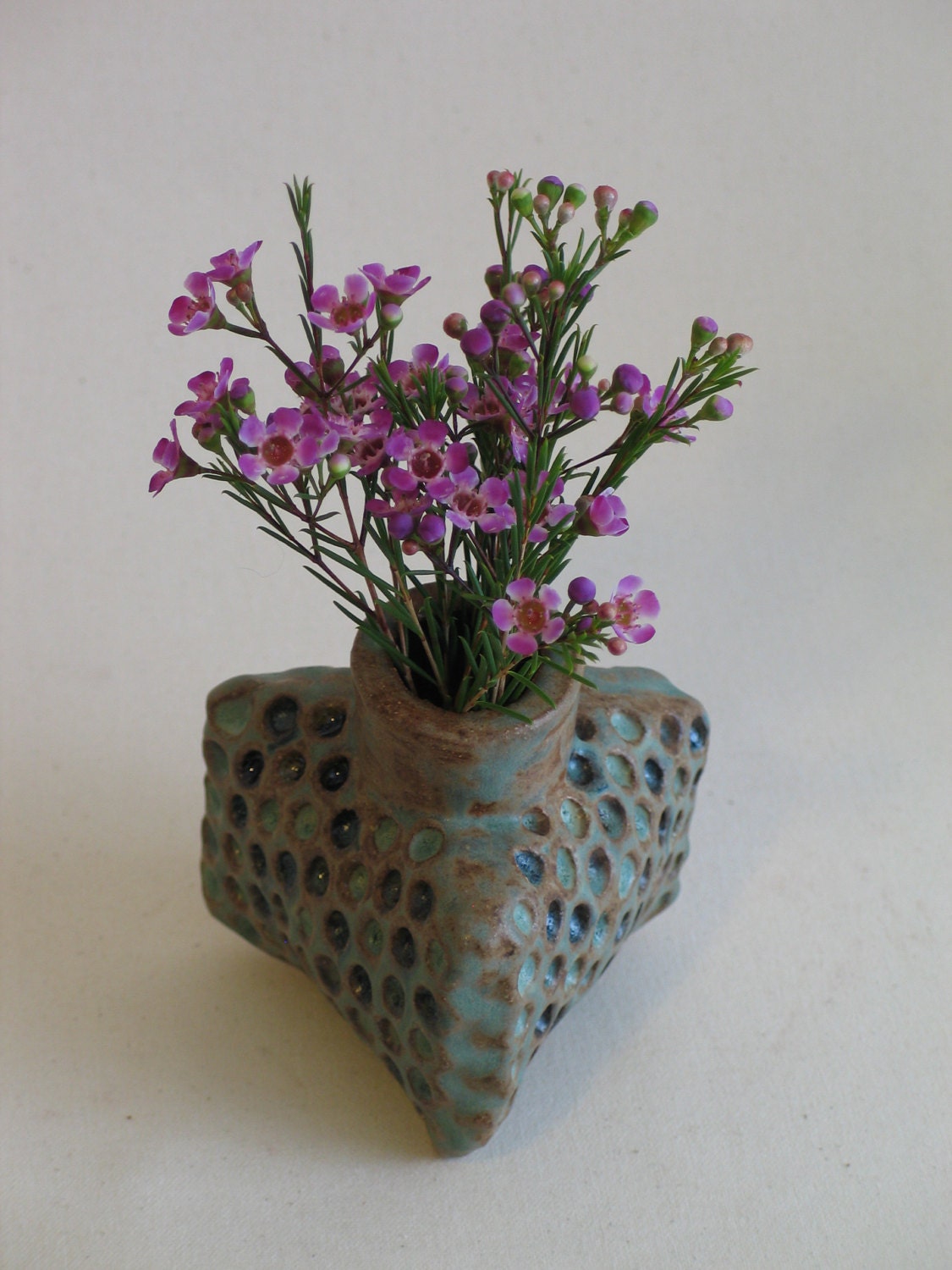 Ceramic honeycomb vase.  Apis habilis:  Vase Number 1
