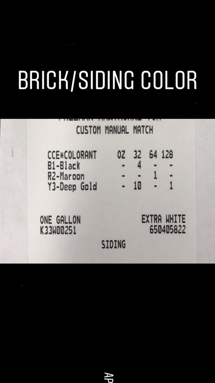 Brick/Siding Paint Formula