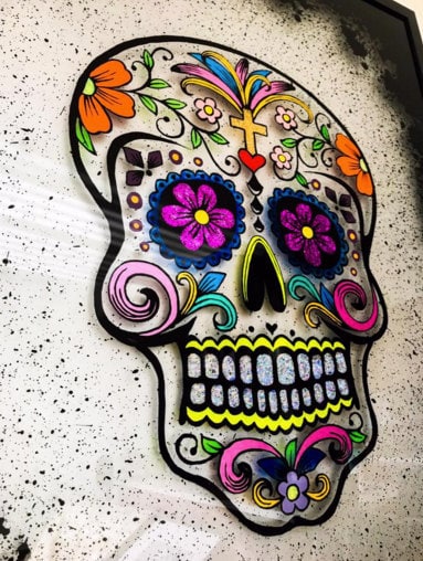 CJTaylord Art Sugar Skull Painting Stolen 30/1/18 at 3:15
