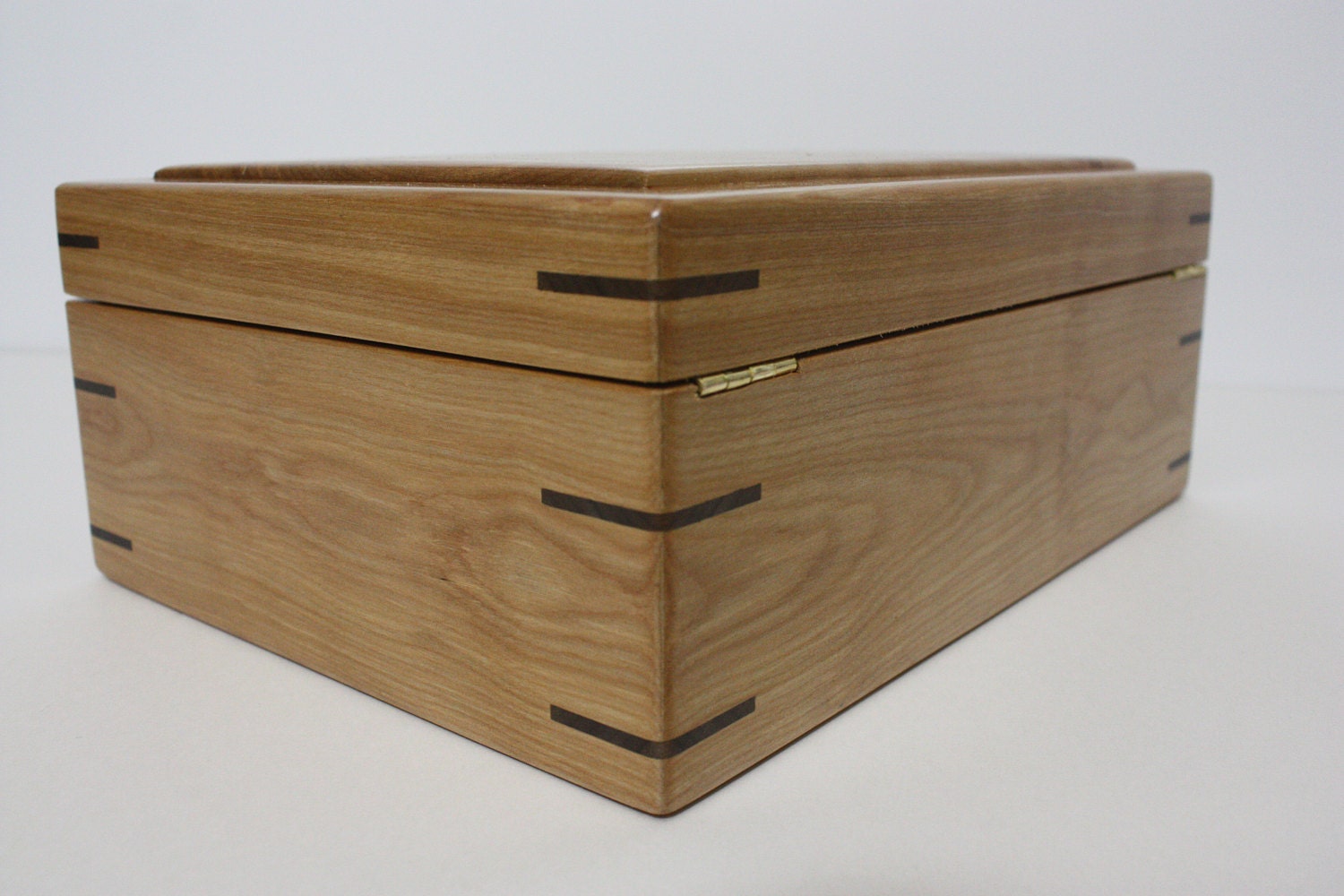 Red Birch Box with Quadrant Hinges For Sale
