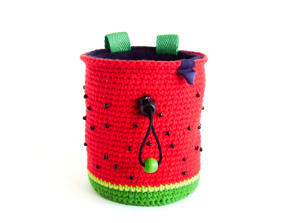 chalk bag climbing; rock climbing bag; handmade chalk bag