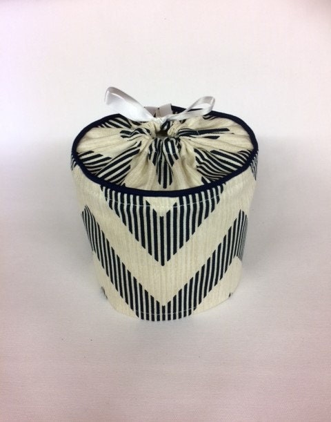 Blue chevron toilet paper cover