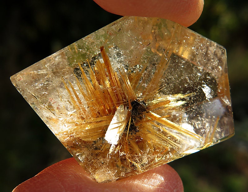 Golden Rutile in Quartz, Brazil